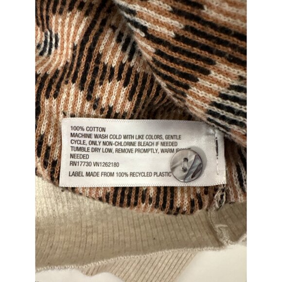 A.n.d Leopard Print Button Cardigan Womens L 100% Cotton Made In China - Picture 11 of 11